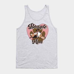 BEAGLE MOM CUTE BEAGLE SLEEPING ROSE PINK HEART PAW PRINT DESIGN Tank Top